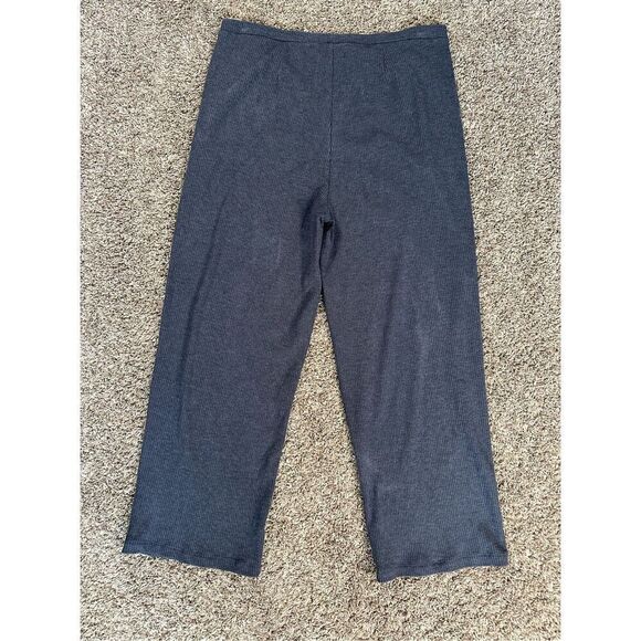 Eileen Fisher Tencel Ribbed Wide Leg Pull On Pants Size M Blue Lounge Stretch - Picture 5 of 16